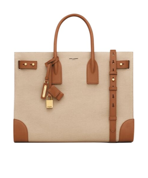 Saint Laurent Large Sac De Jour Thin Tote Bag In Nude