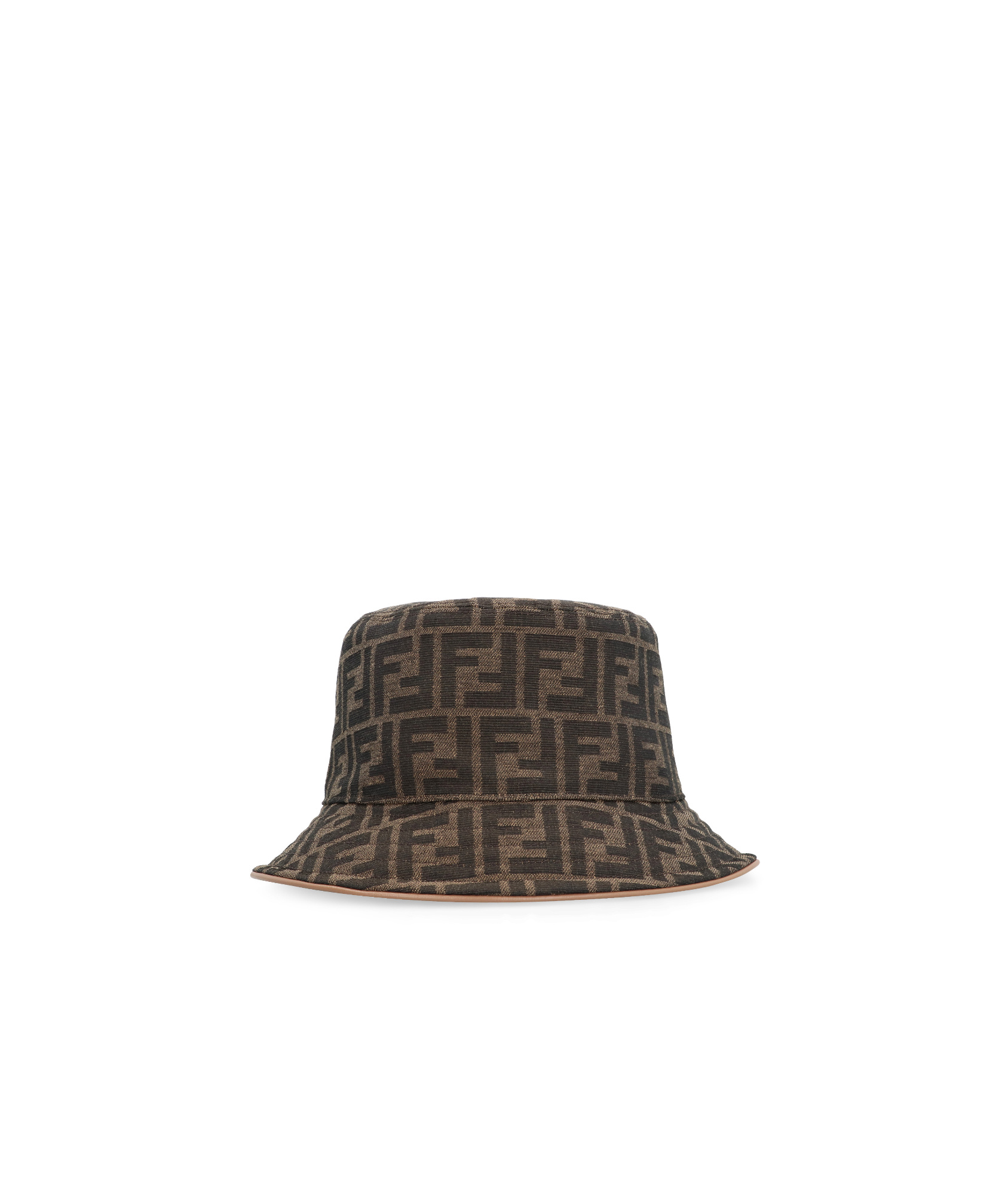 Fendi Brown Ff Jacquard Hat In Brown
