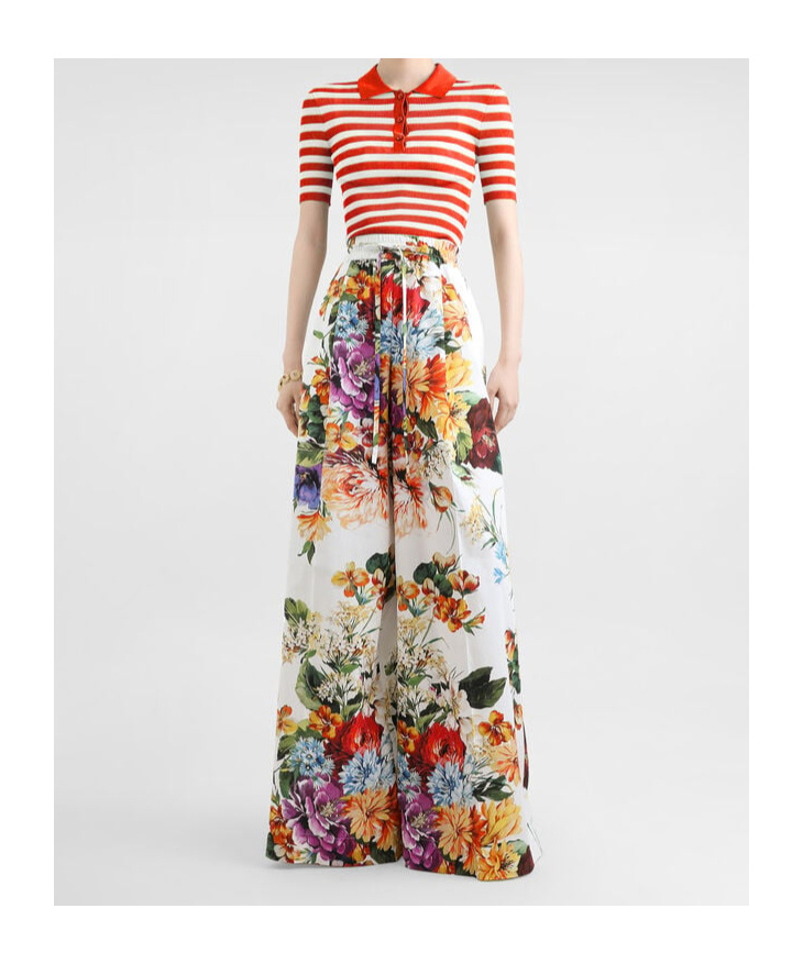 Dolce & Gabbana Red Striped Polo Shirt