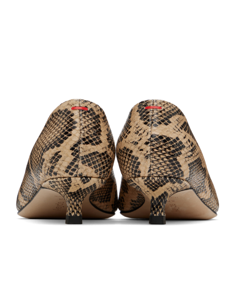 Shop Aeyde Clara Snake-pattern High-heeled Single-heeled Single-shoes In Nude