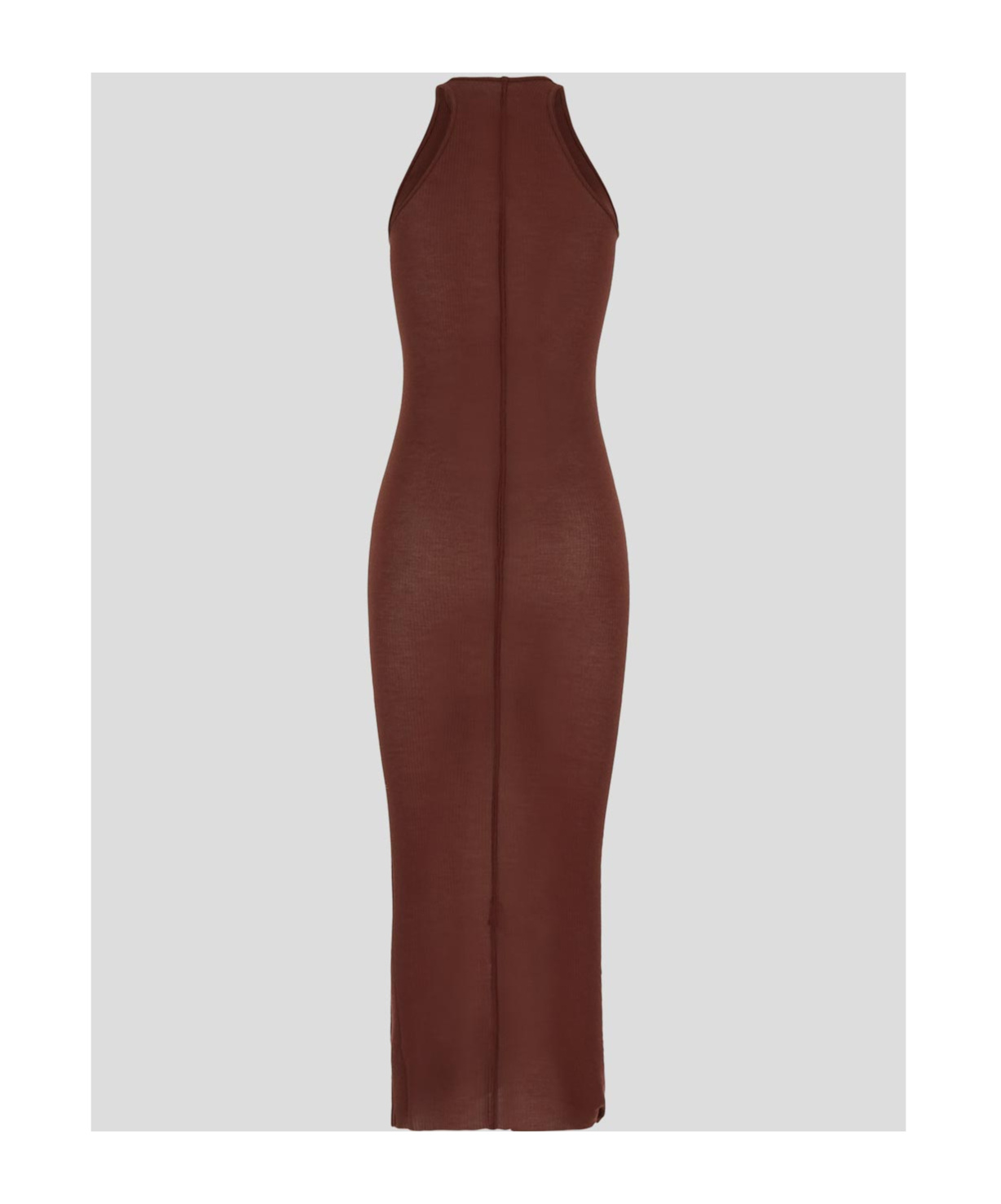 Rick Owens Sleeveless Ribbed Dress In Red