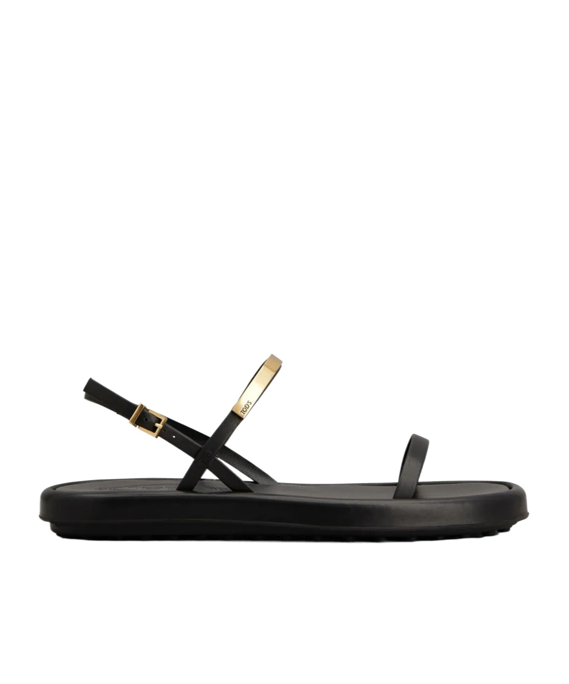 Tod's Baretta Sporty Leather Sandals In Black