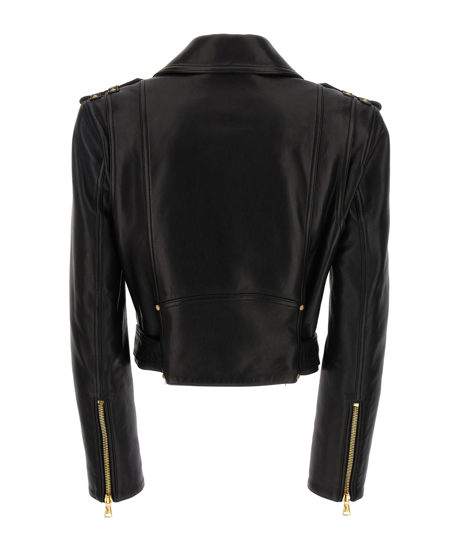 Balmain Jacket Lambskin Belted Waist In Black