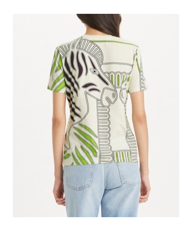 Tory Burch Printed Cotton T-shirt In White