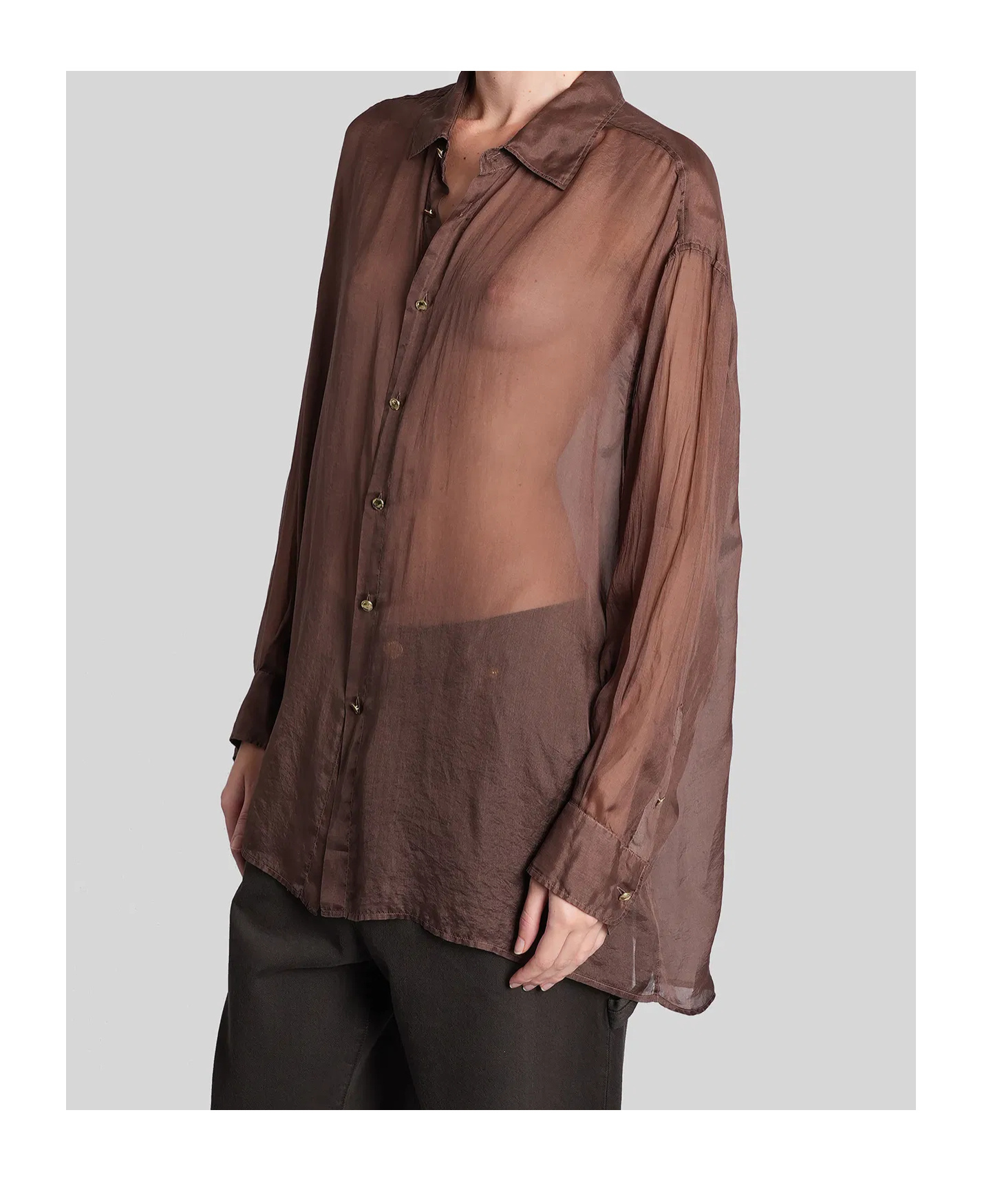 Darkpark Keanu - Silk Organza Shirt In Black