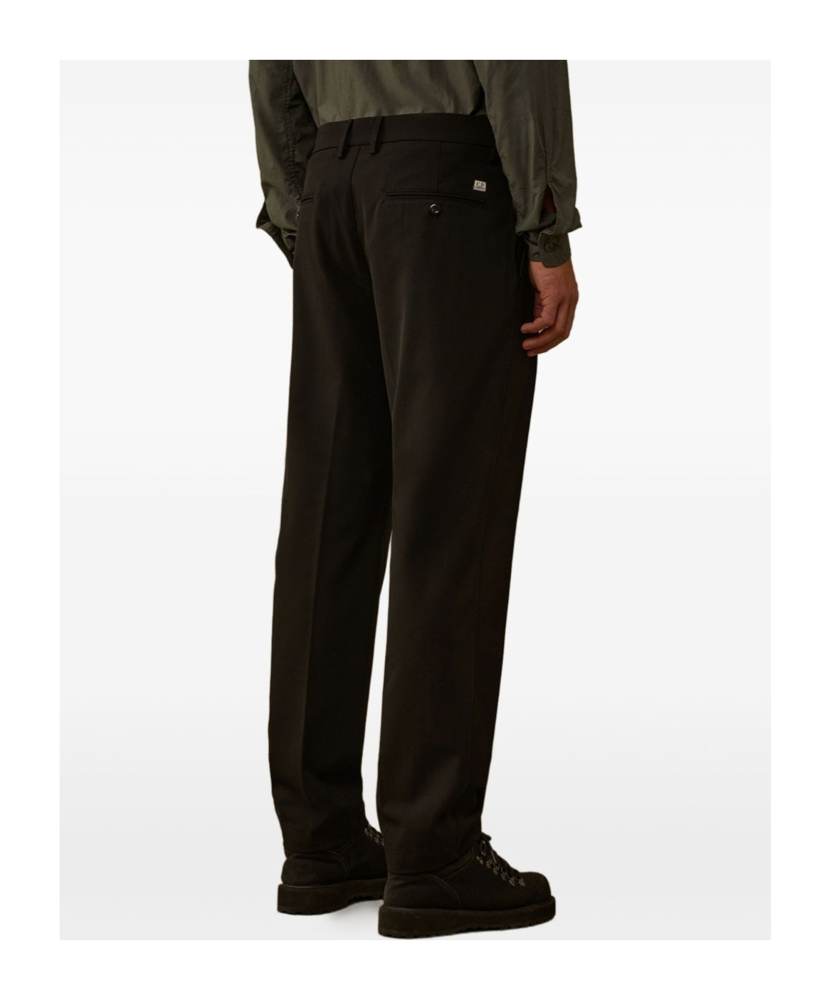 C.p. Company Cargo Pleated Trousers In Black