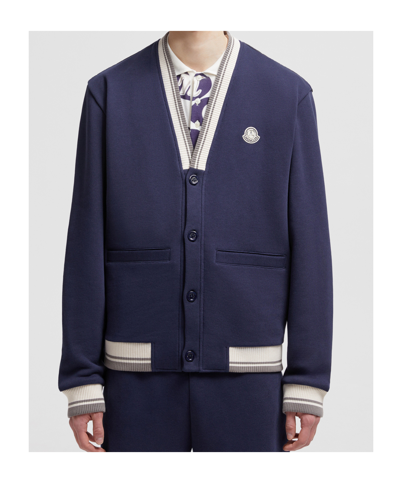Moncler Sweat En Coton Matelassé X Mercedes-benz By Nigo In Blue Coral