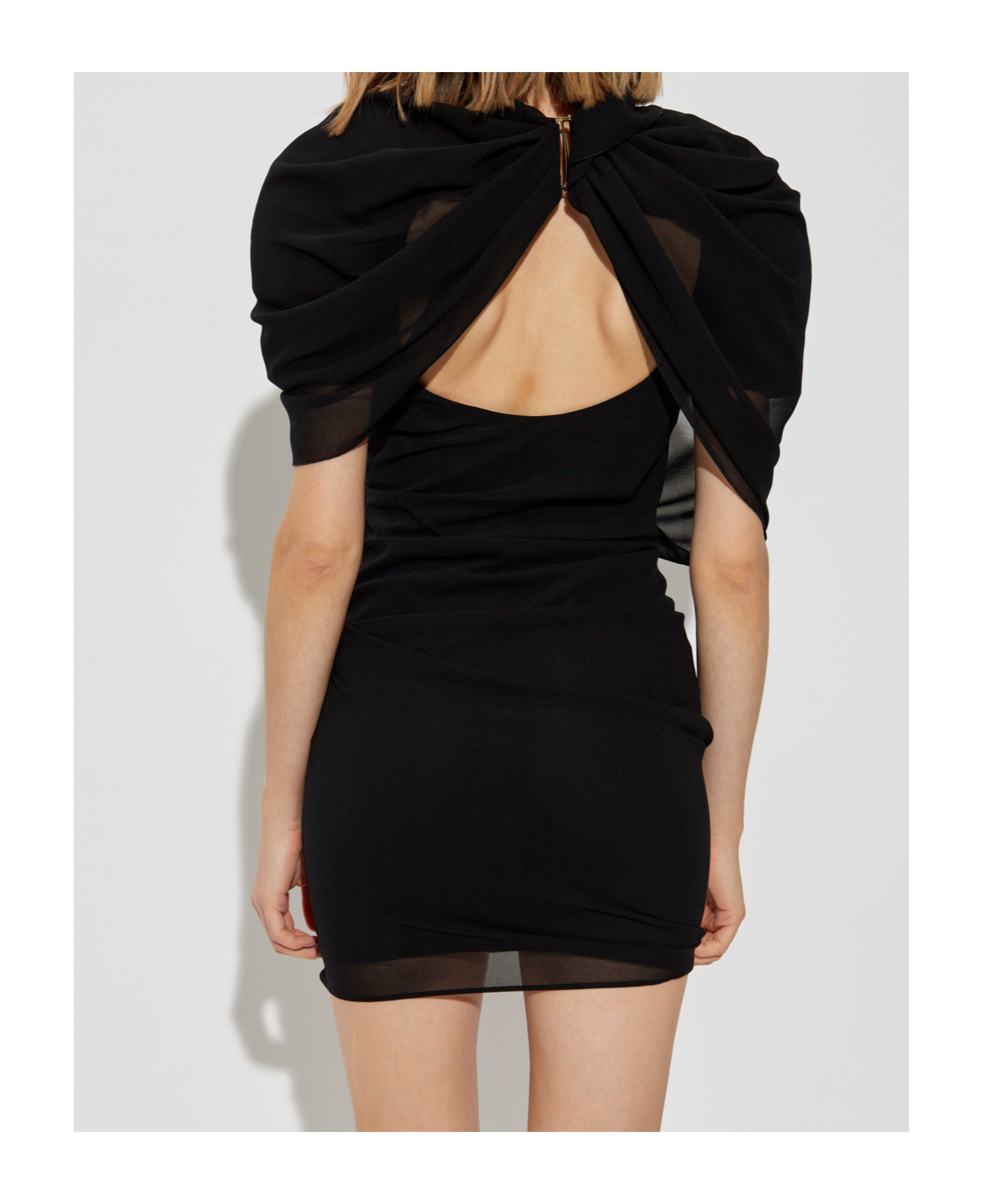 Jacquemus The Castagna Draped Mini Dress In Black