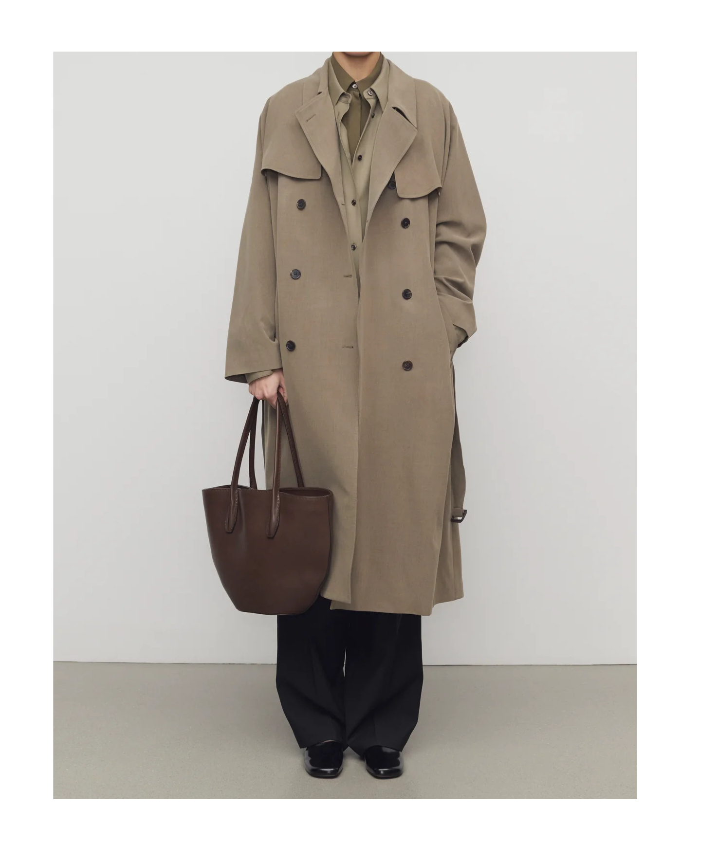 The Row Rhydian Coat Beige Grey In Nude