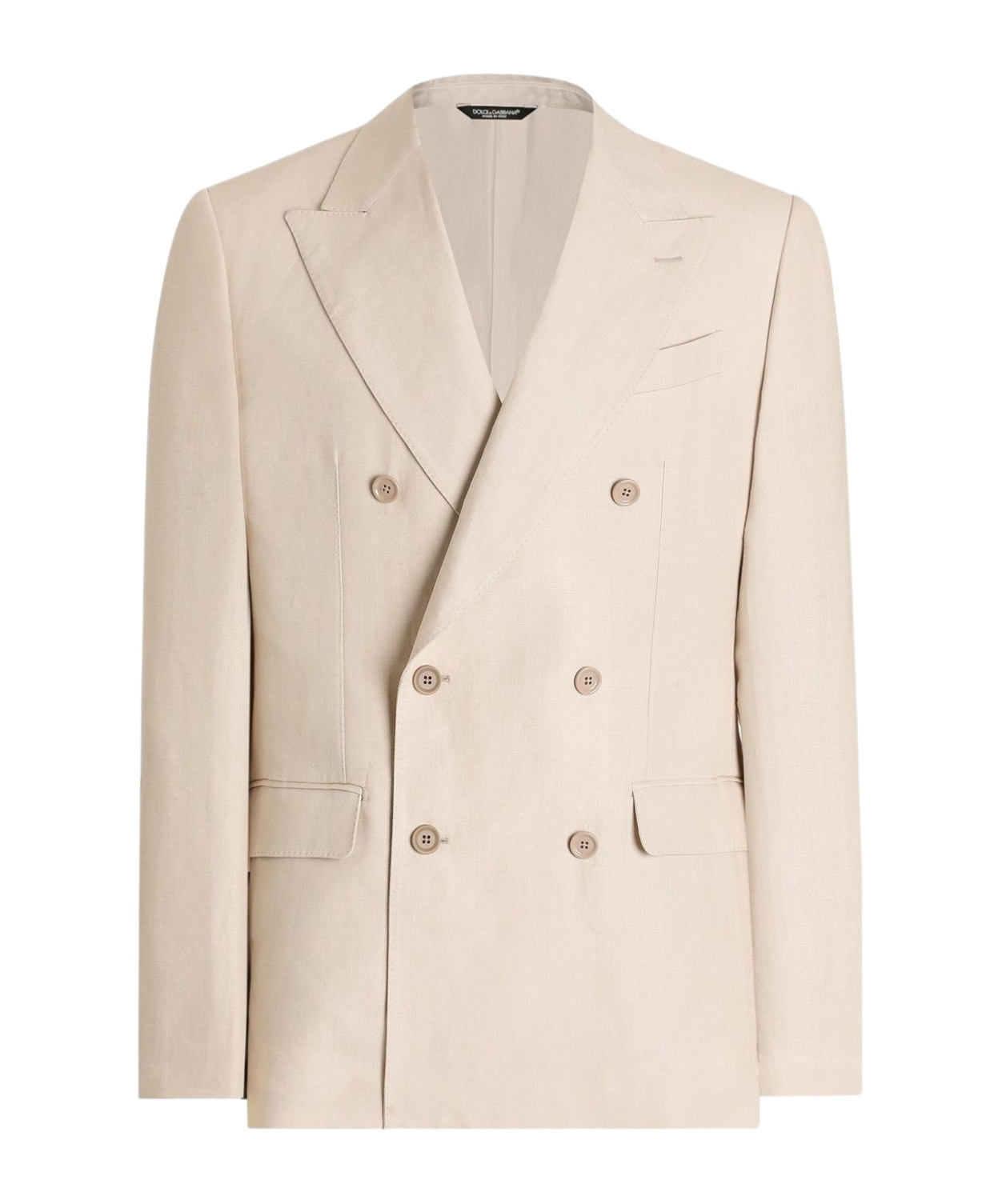 Dolce & Gabbana Deconstructed Linen Jacket In Nude