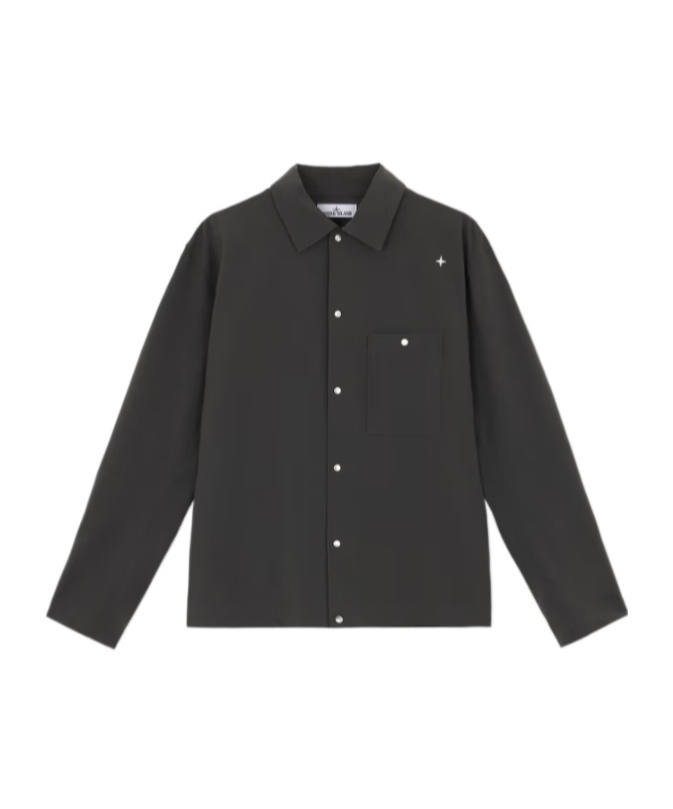 Stone Island Long-sleeved Casual Jacket In Black