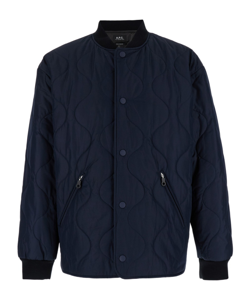 Apc 'florent' Blue Jacket With Snap Buttons In Black