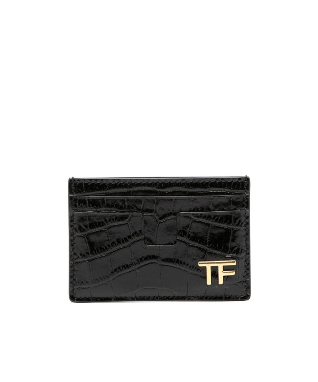 TOM FORD LOGO-PLAQUE LEATHER CARDHOLDER