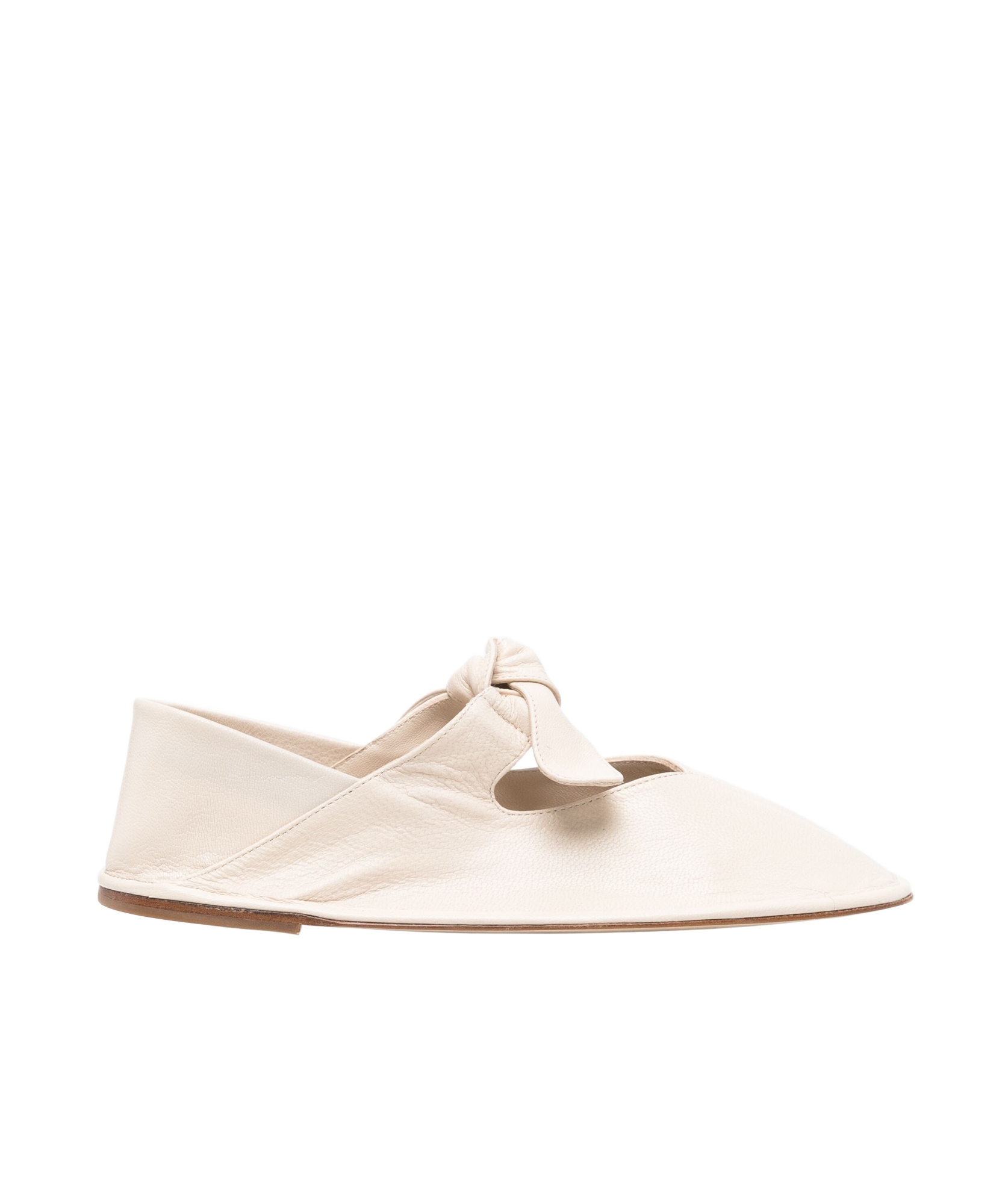 Hereu Women's Square Toe Pump With Bow Detail In White