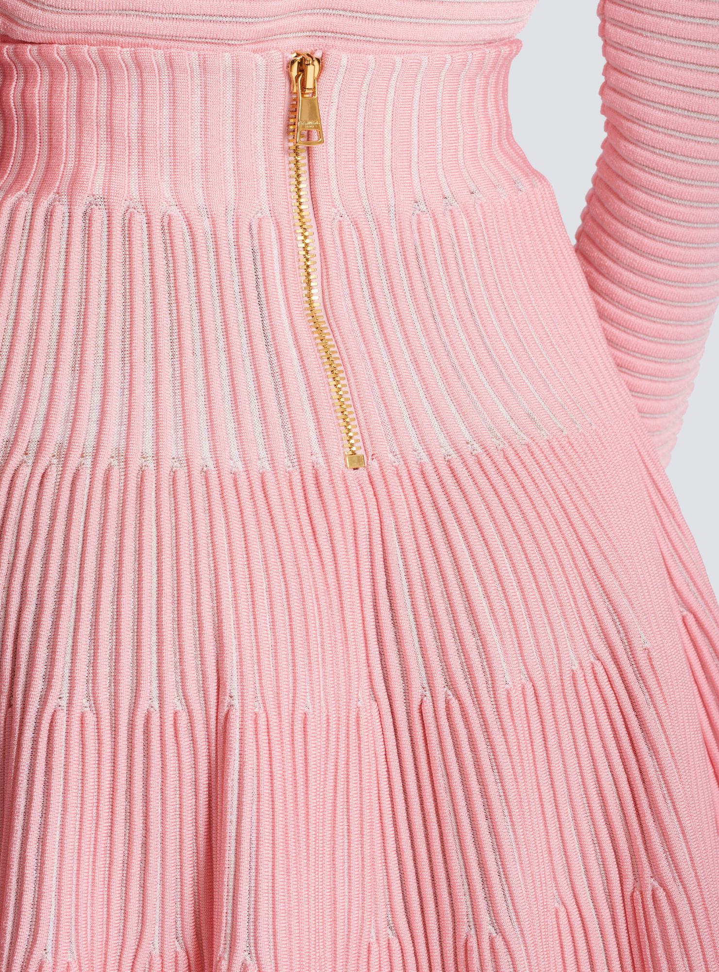 Balmain A-line Textured Knit Skirt