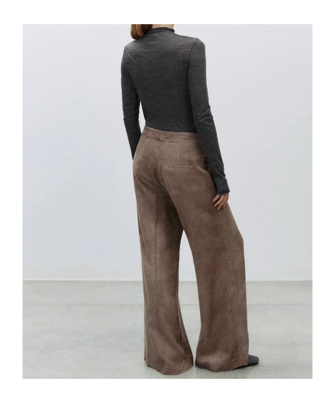 Alysi Flared Casual Pants In Brown