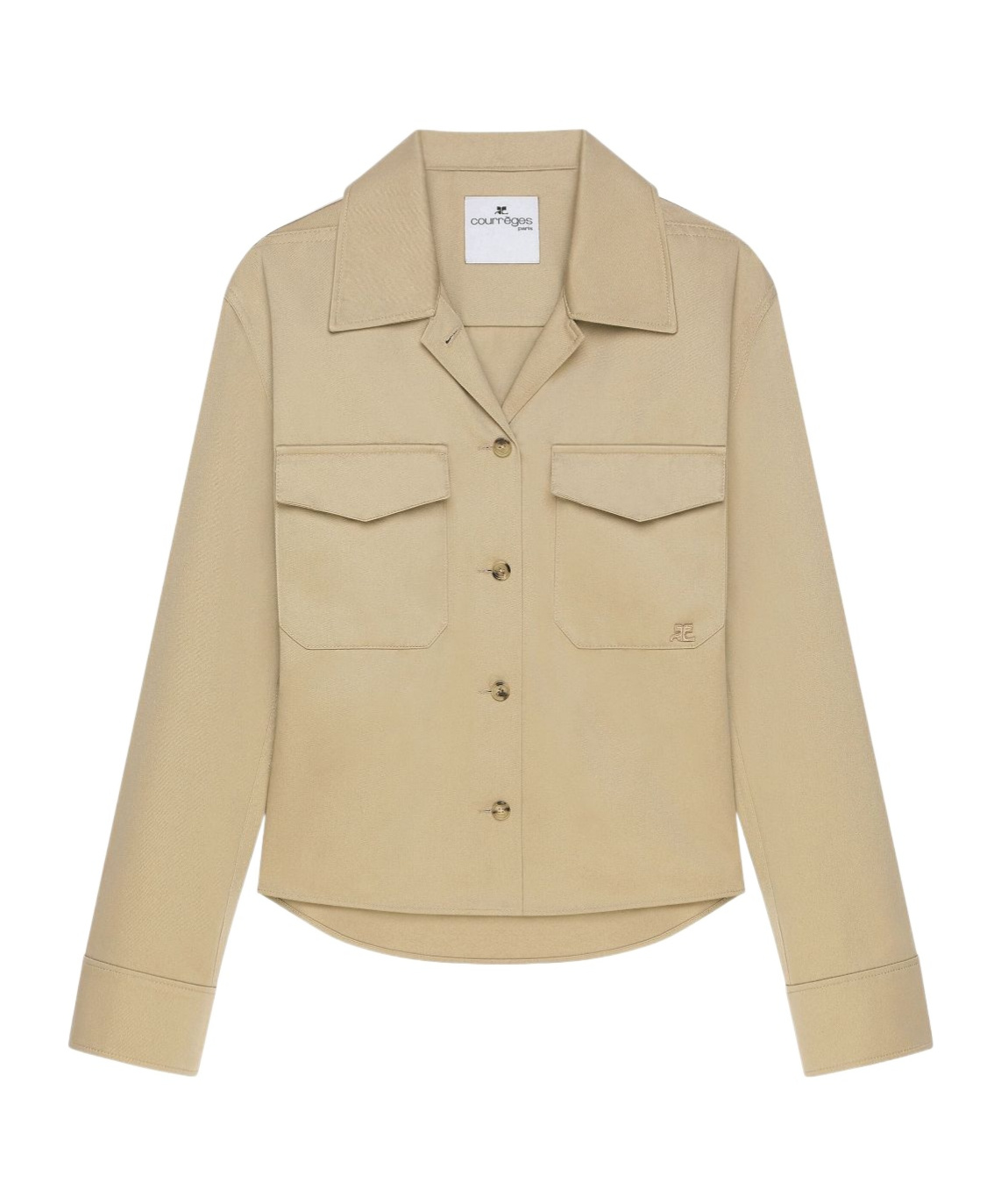 Shop Courrèges Cotton Shirt In Nude