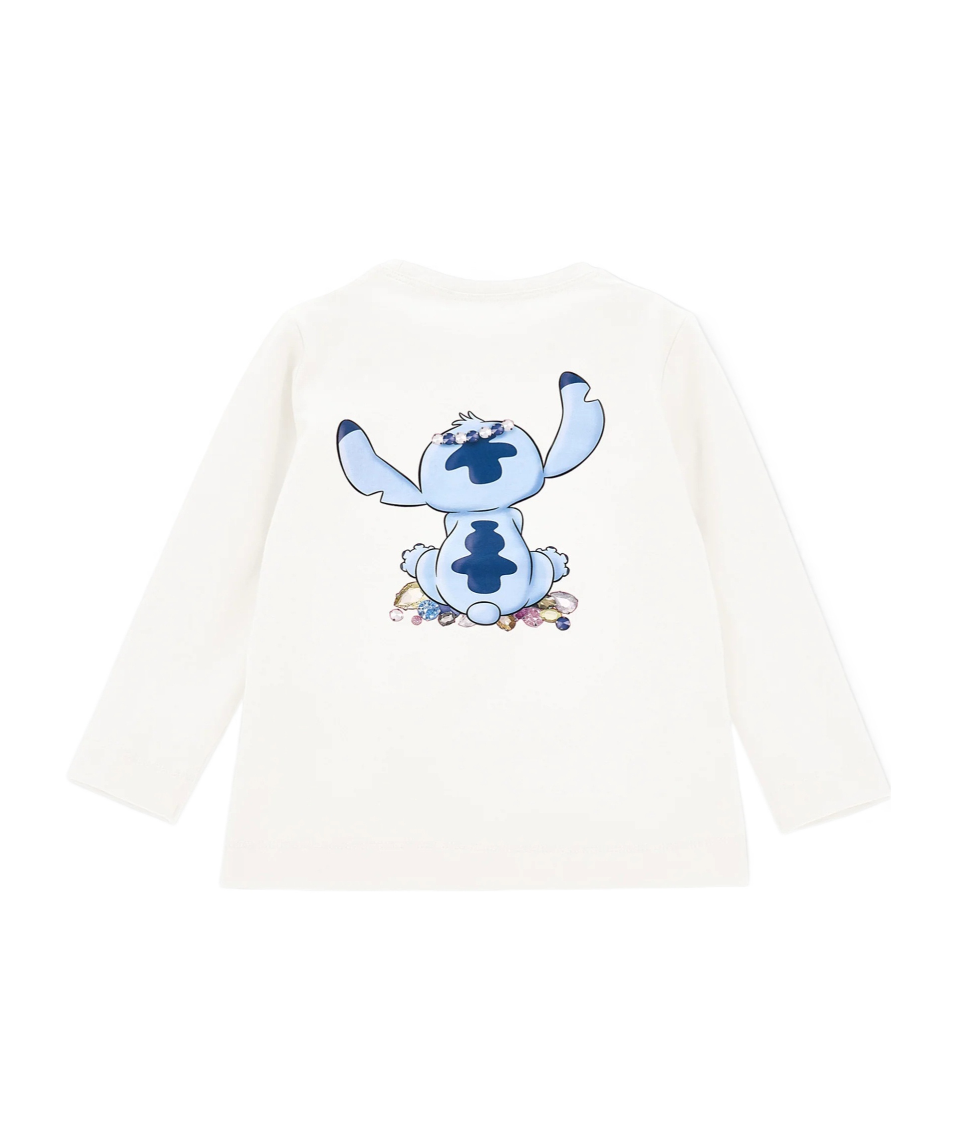 Monnalisa White T-shirt For Girl With Stitch Print