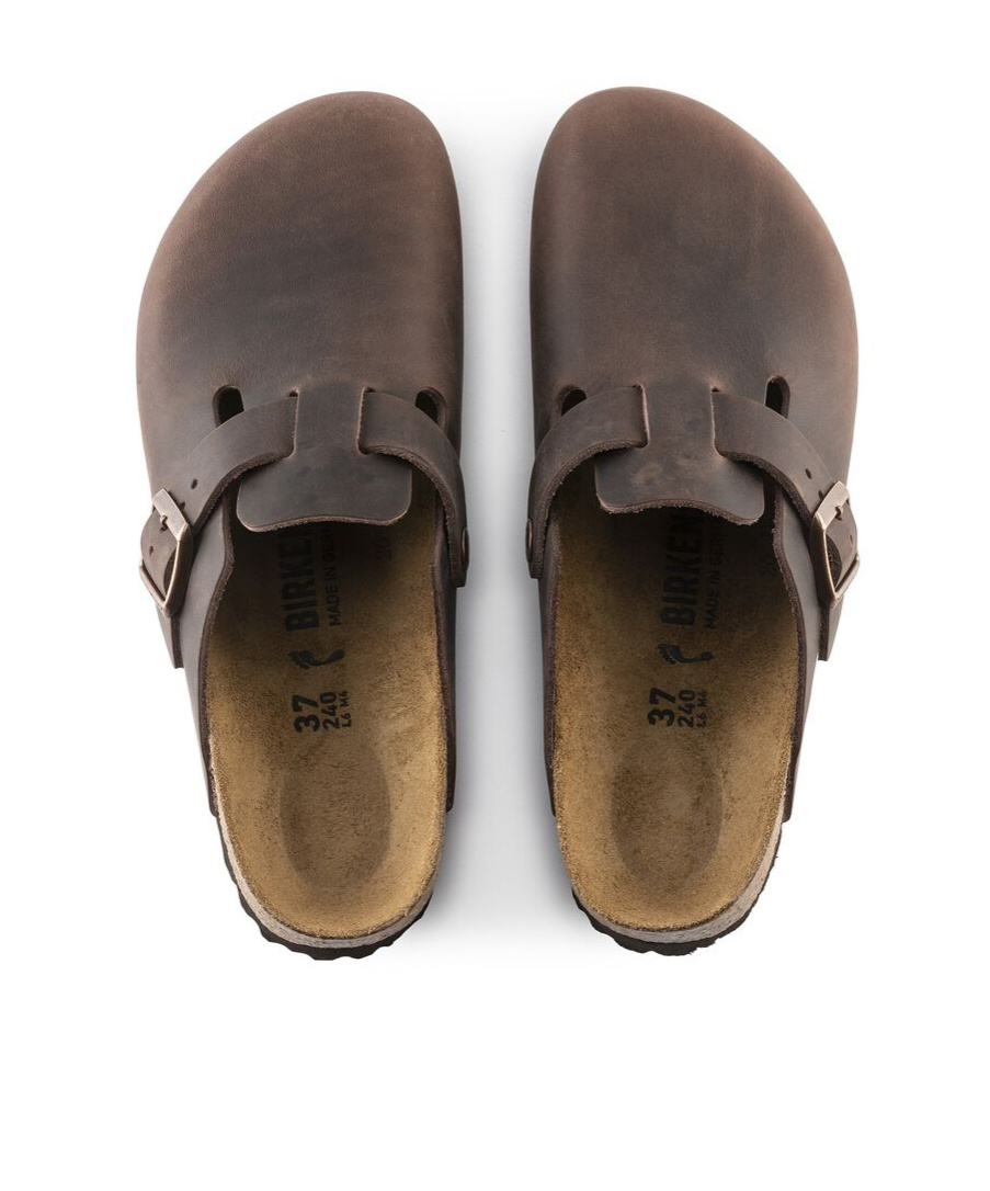 Birkenstock Boston Oiled Sabot In Habana Leather In Brown