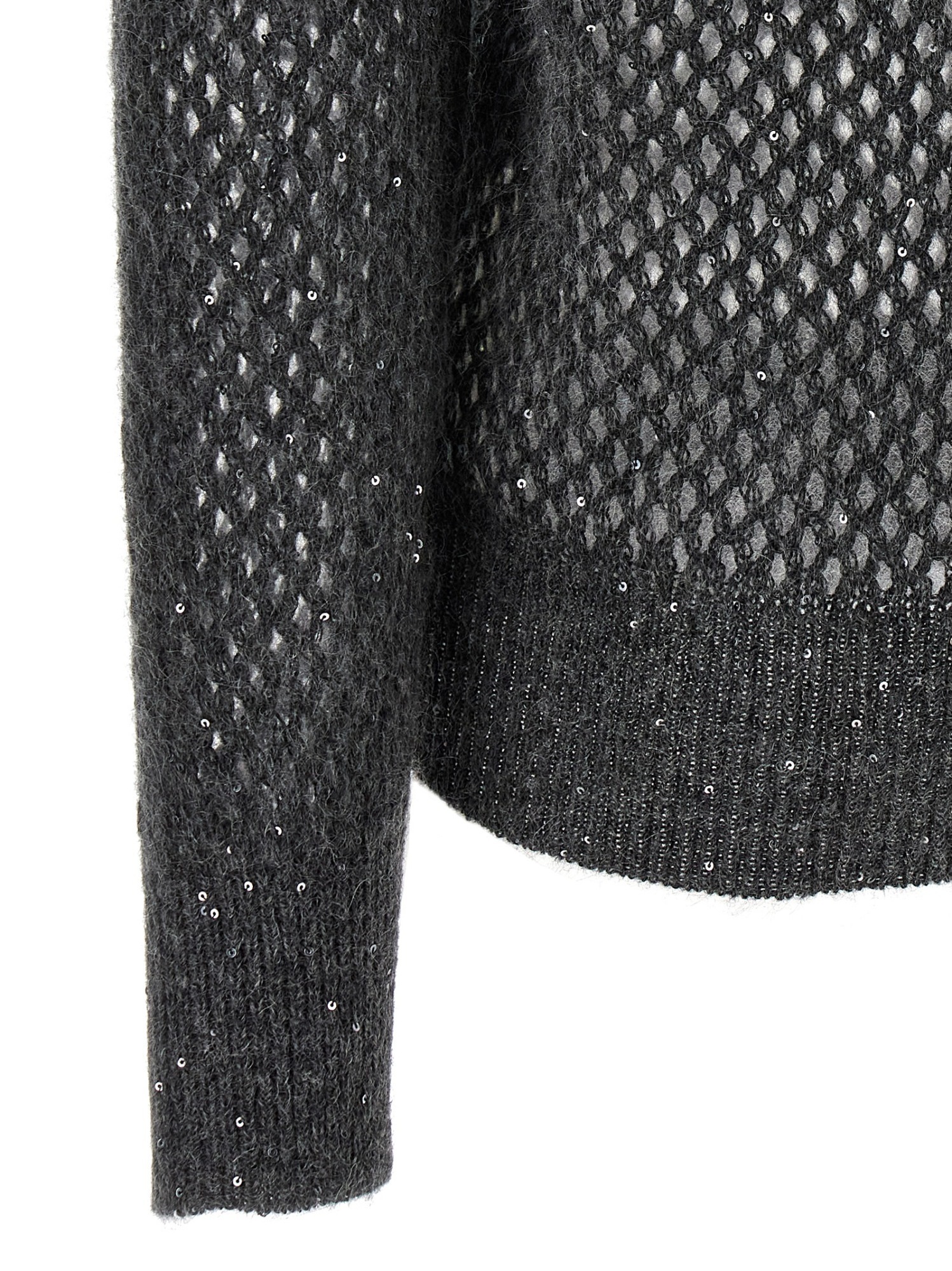 Brunello Cucinelli Rustic Dazzling Net Sweaters And Cardigans Gray