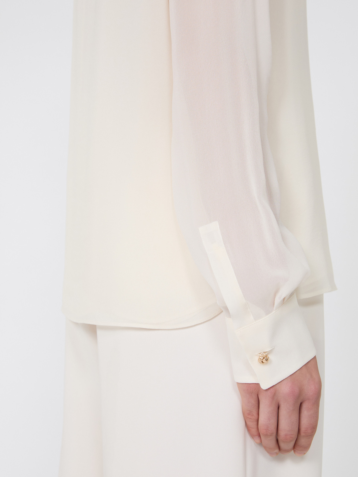 Max Mara Silk Georgette Blouse In White