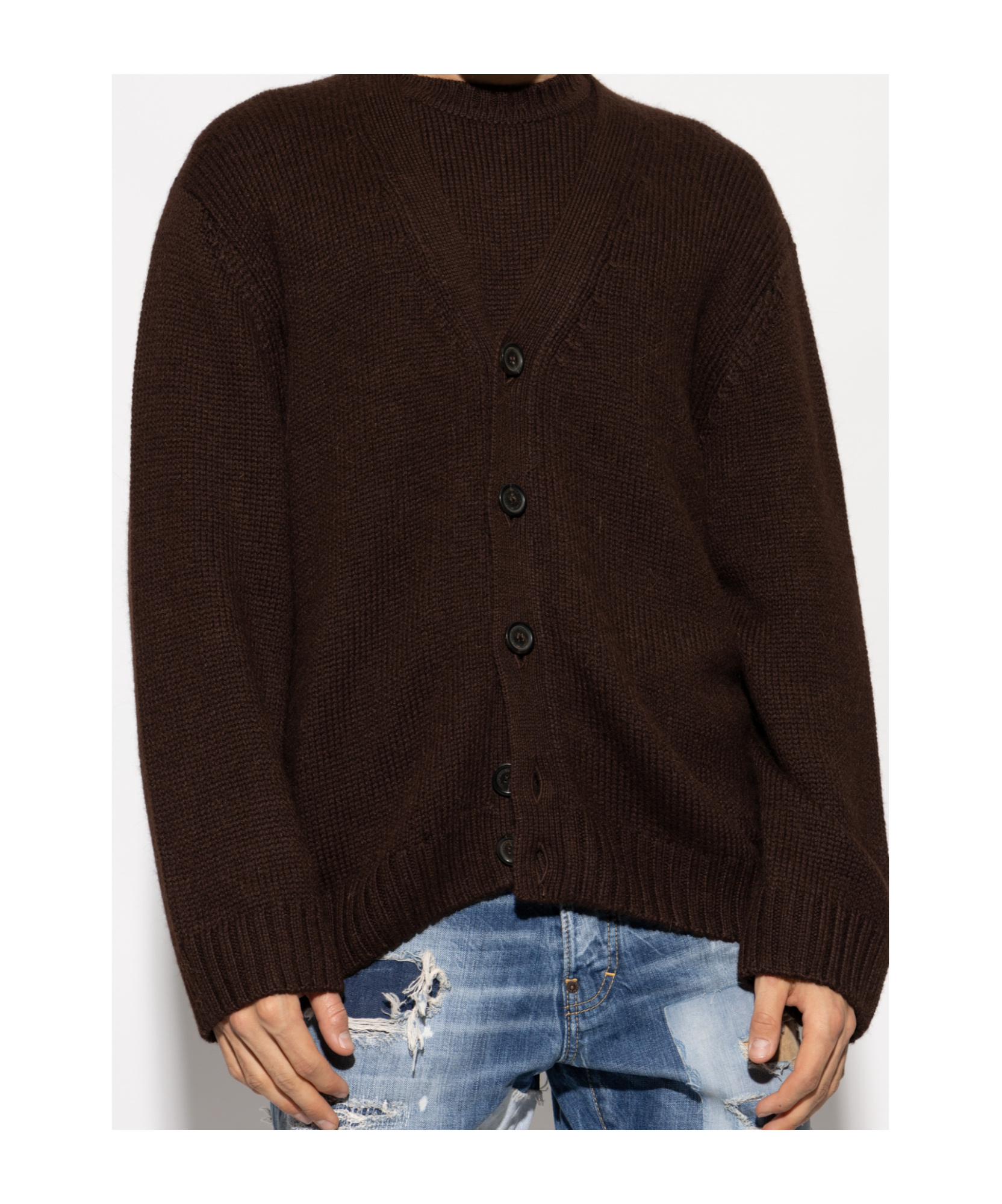 Dsquared2 Alpaca Wool Cardigan In Black
