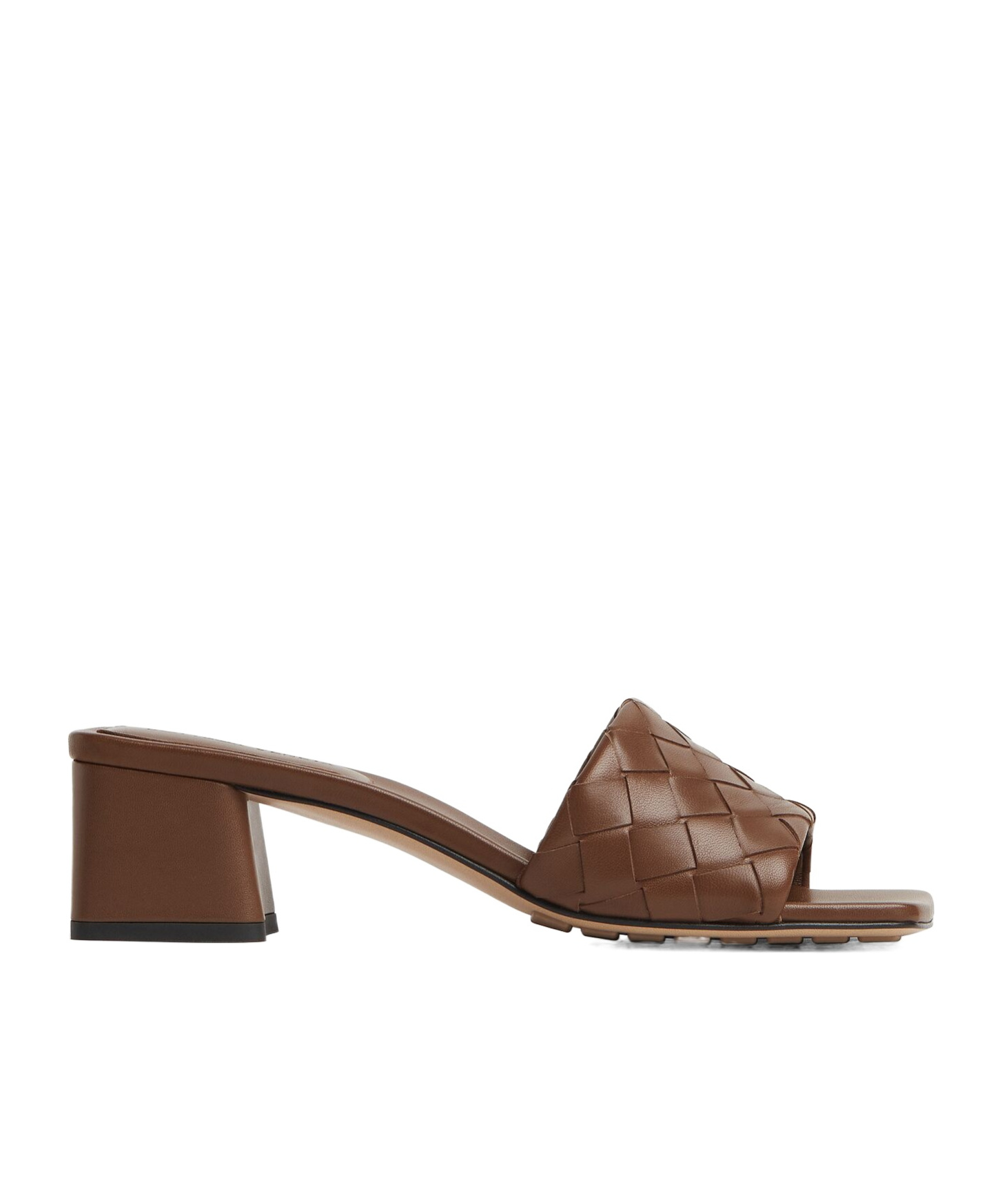 Bottega Veneta Parco 45 Intrecciato Leather Mules In Brown