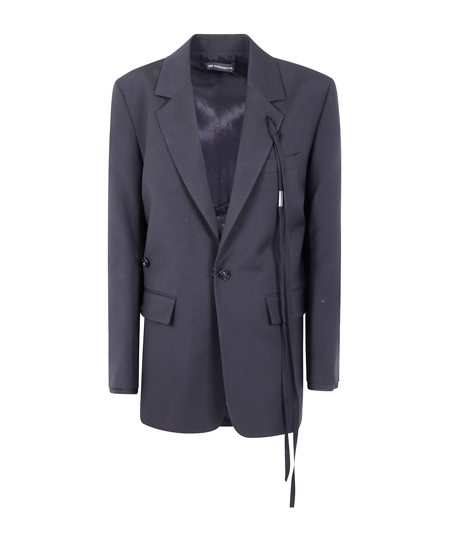 Ann Demeulemeester 'elin' Twisted Clousure Tailored Jacket In Blue