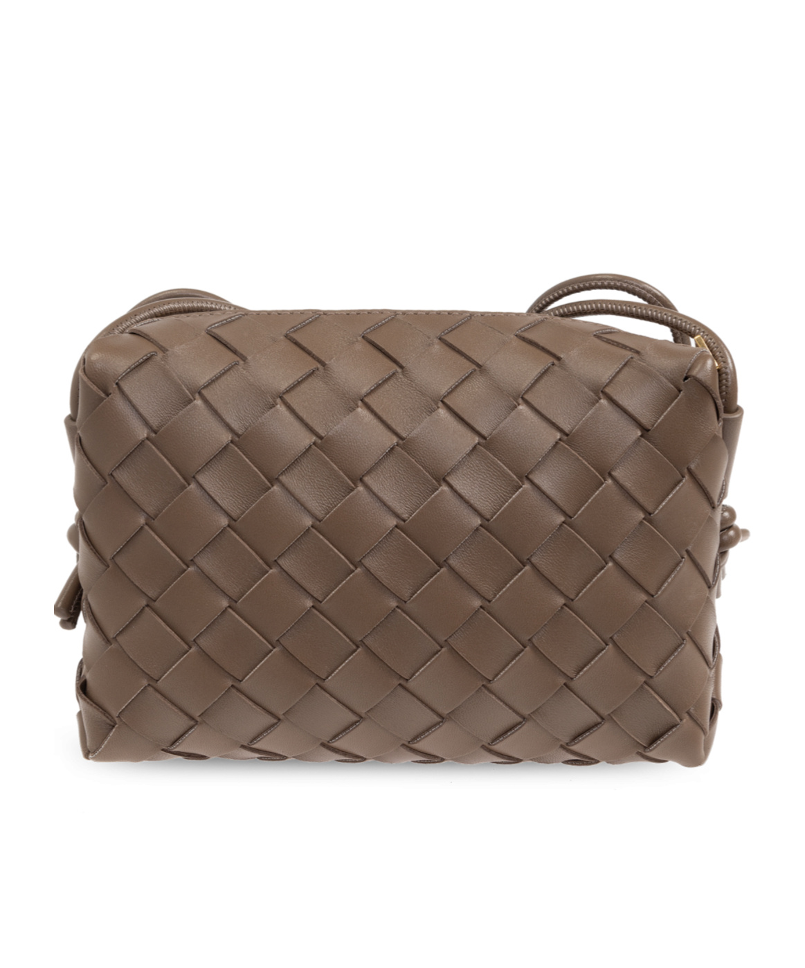 Bottega Veneta Mini Loop Leather Camera Bag In Brown