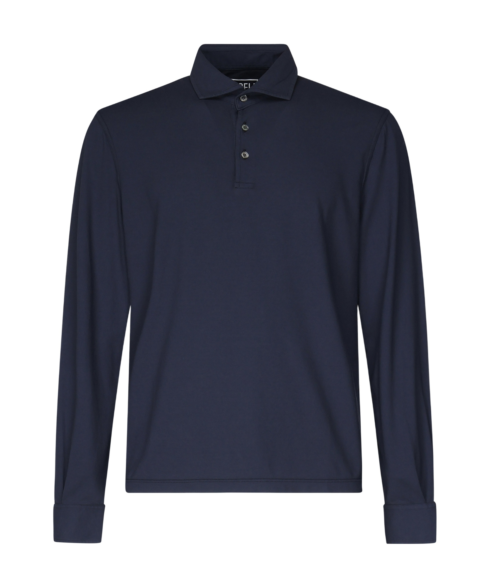Fedeli Long Sleeve Polo In Organic Cotton In Blue
