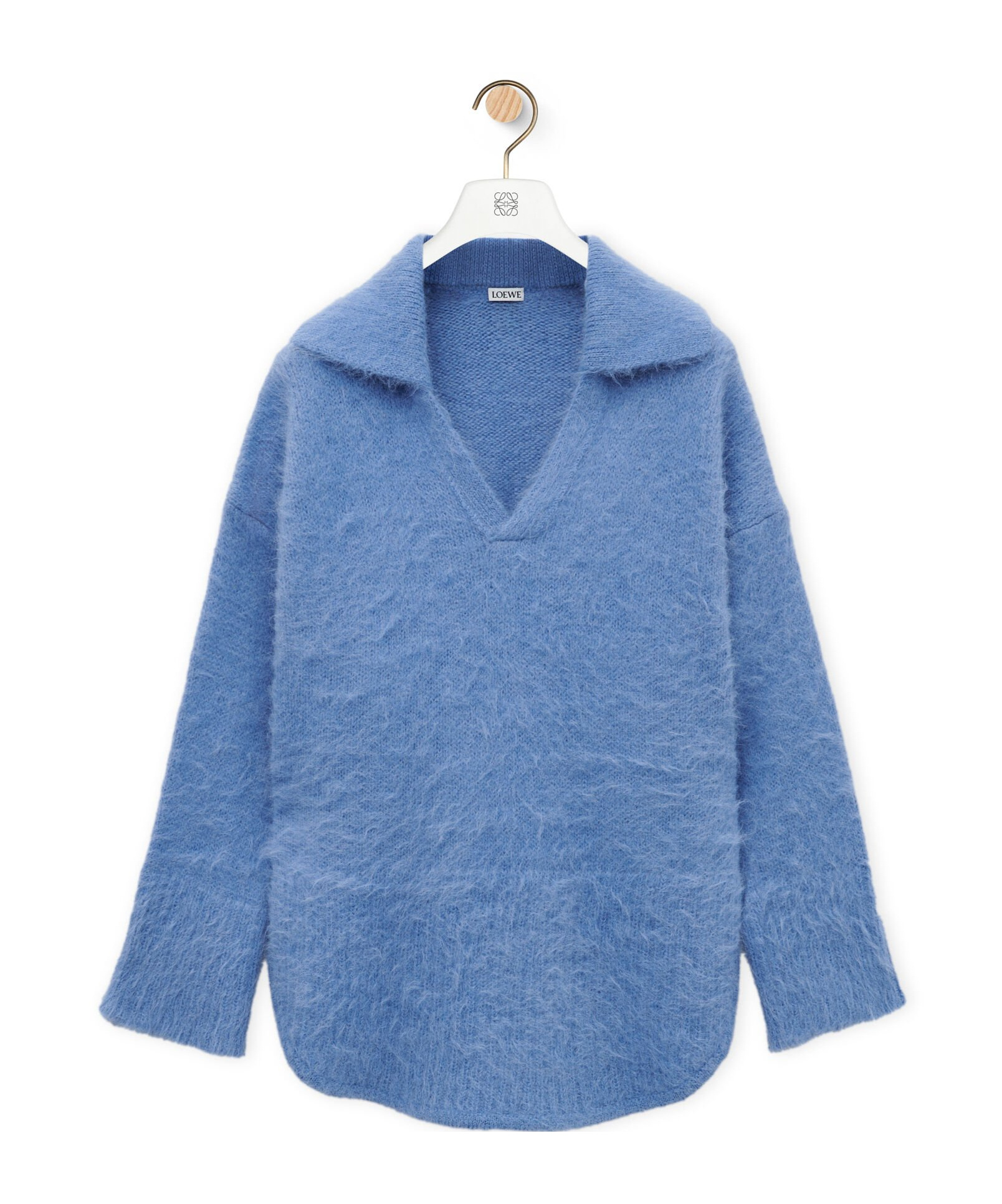 Loewe Long-sleeved Wool Sweater In Blue