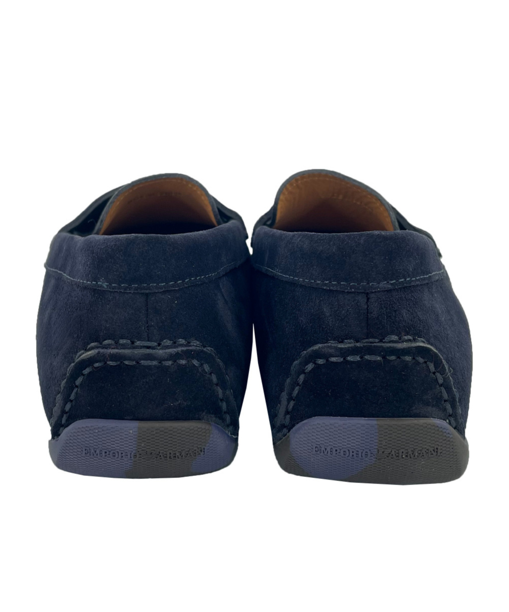 Emporio Armani Eagle Label Round-head Loafers In Black