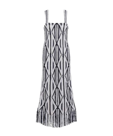 Gabriela Hearst Daria Tassel Knitted Wool Maxi Dress In White