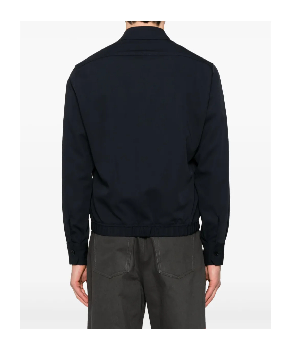 Lardini Black Jacket With Button-up Front And Tailored Cuffs In Black