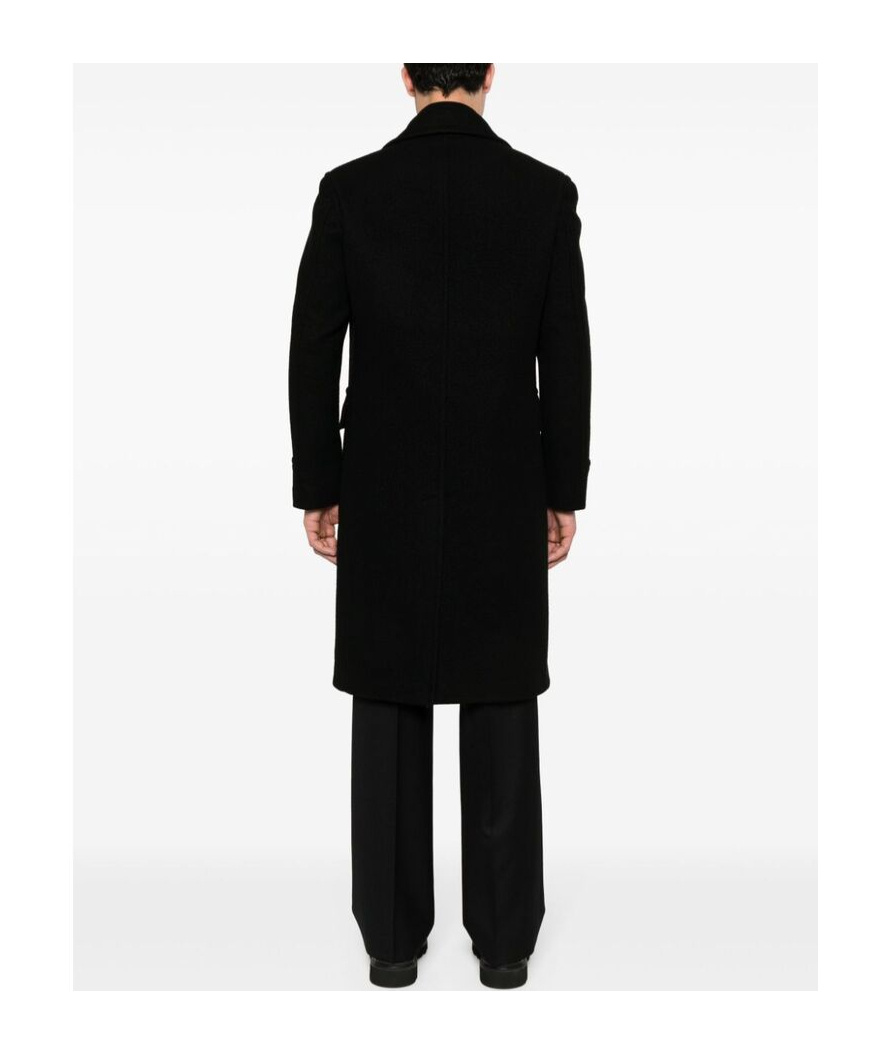 Shop Tagliatore Double-breasted Coat In Black