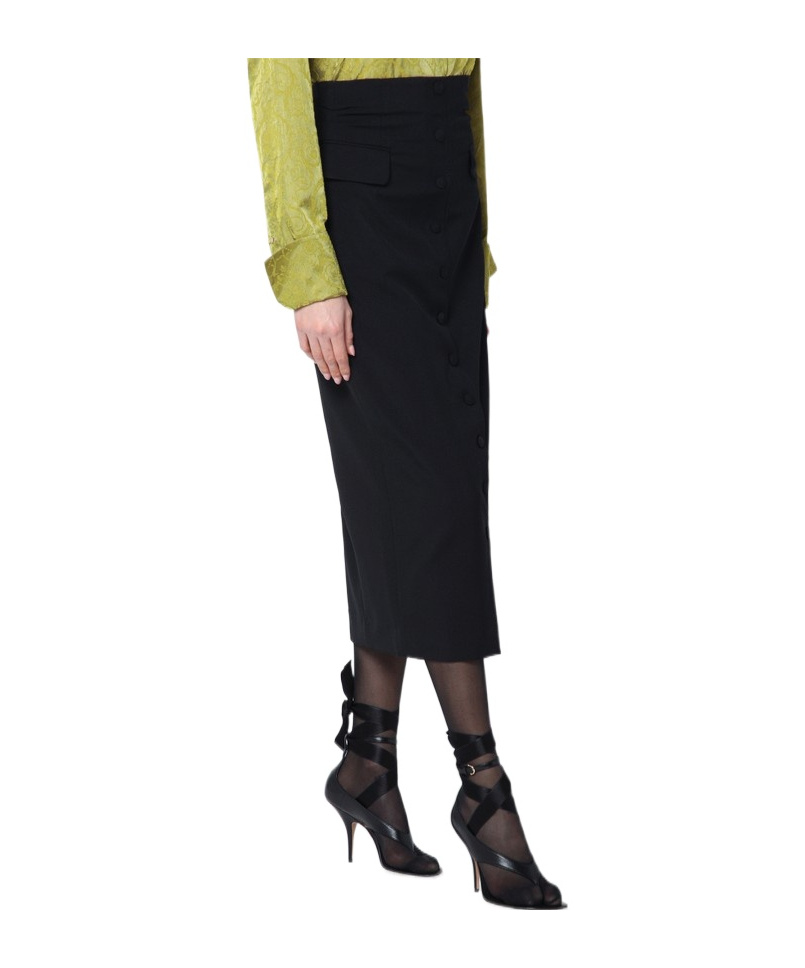 Shop Dries Van Noten Wool And Mohair Midi Skirt