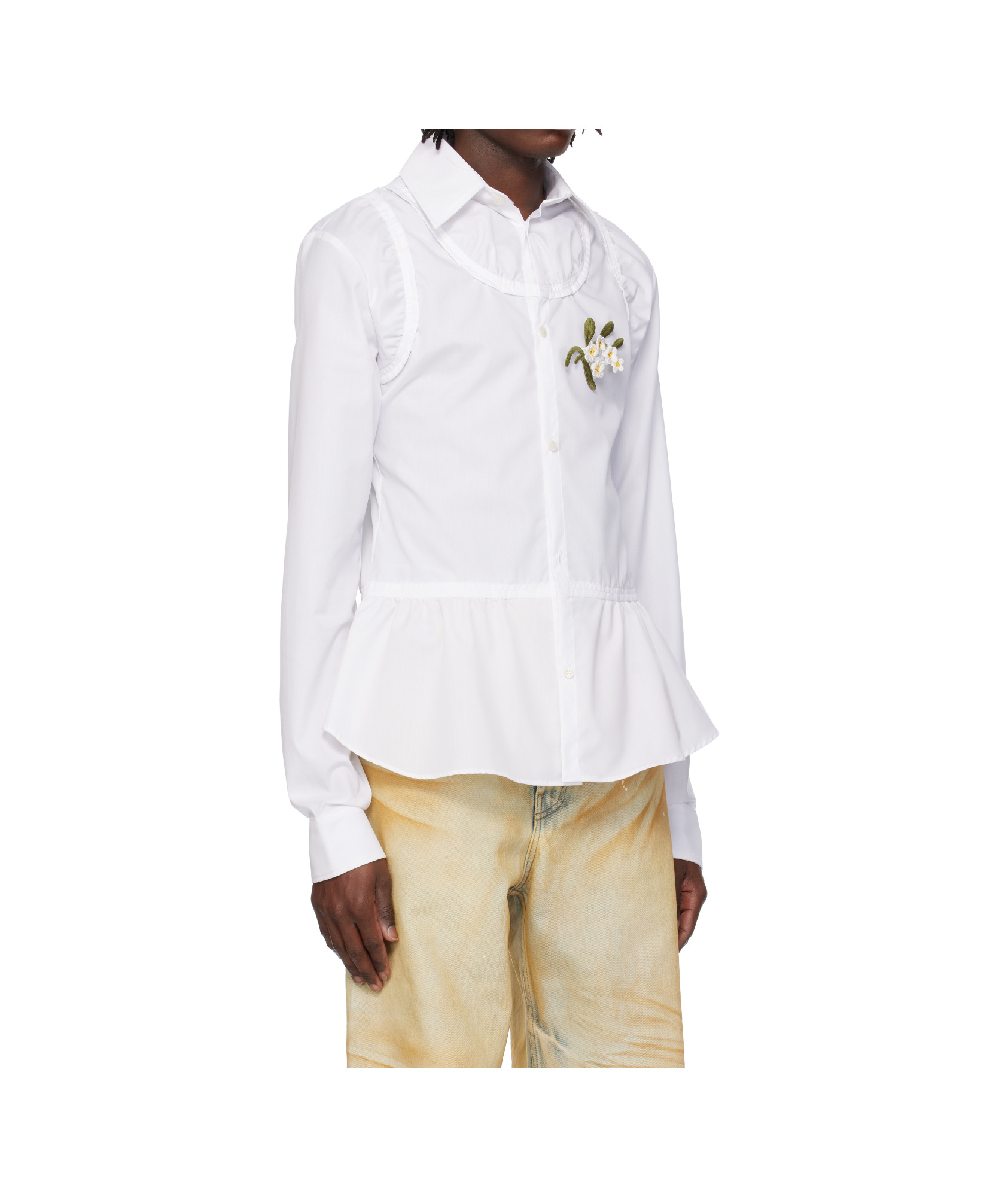 Egonlab White Poplin Top Shirt In White