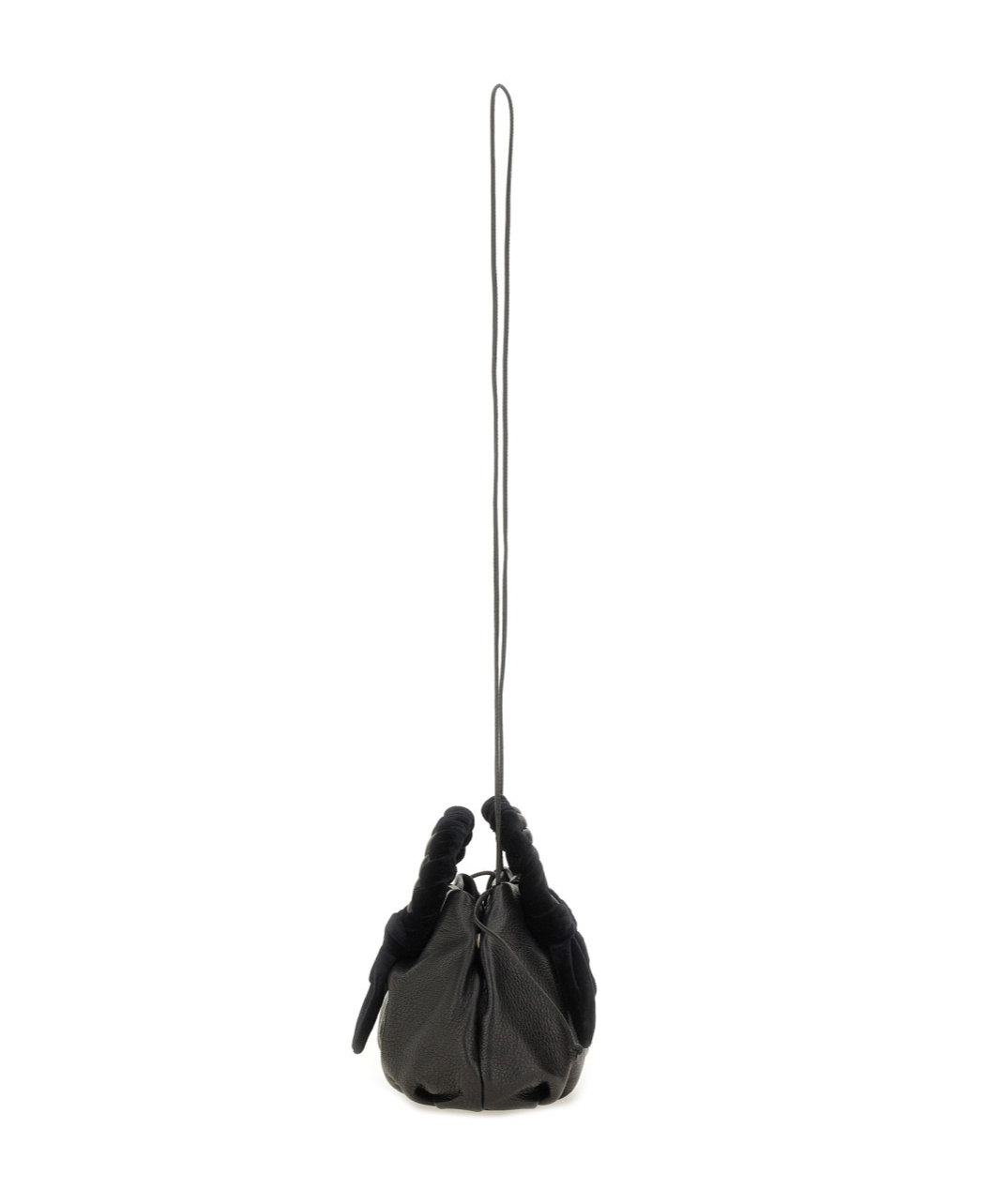 Hereu Textured Cross-body Bag Braided Handle In Black