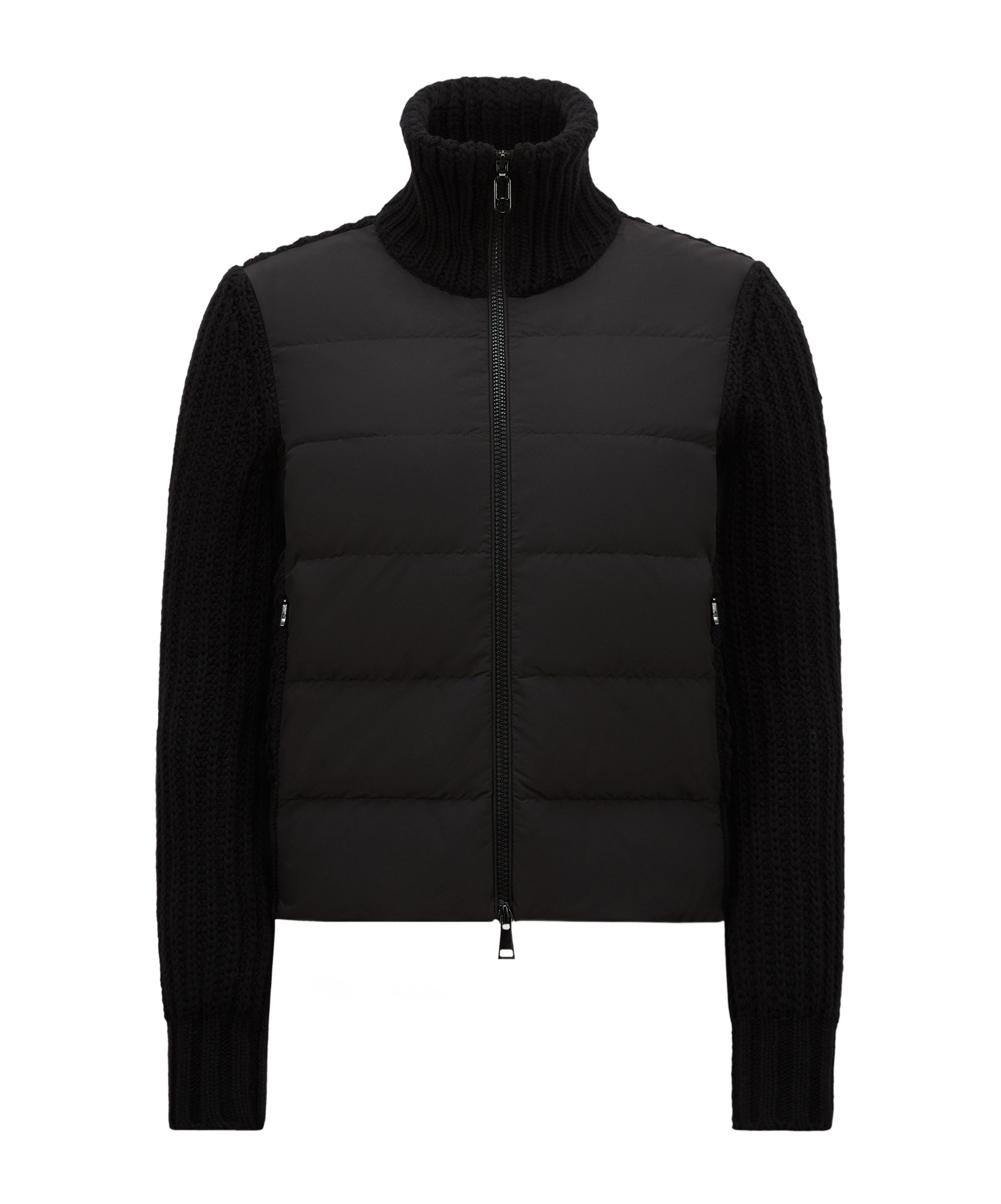Moncler Padded-panel Cardigan In Black