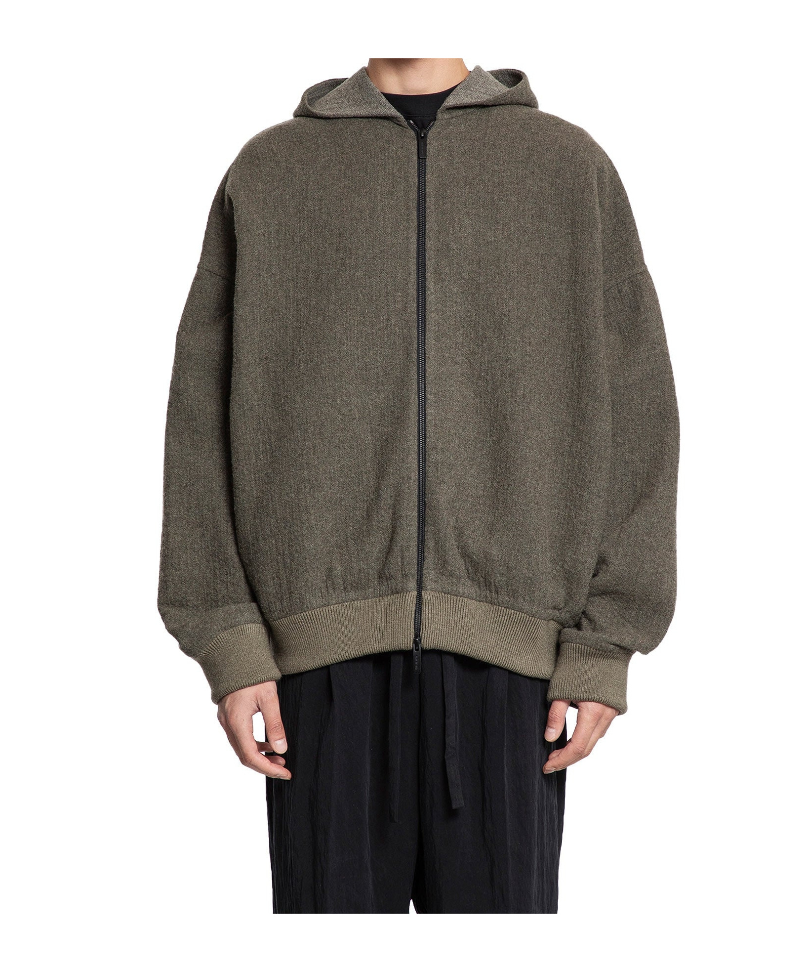 Fear Of God Mens Off Black Zip Relaxed-fit Wool-blend Hoodie In Multi