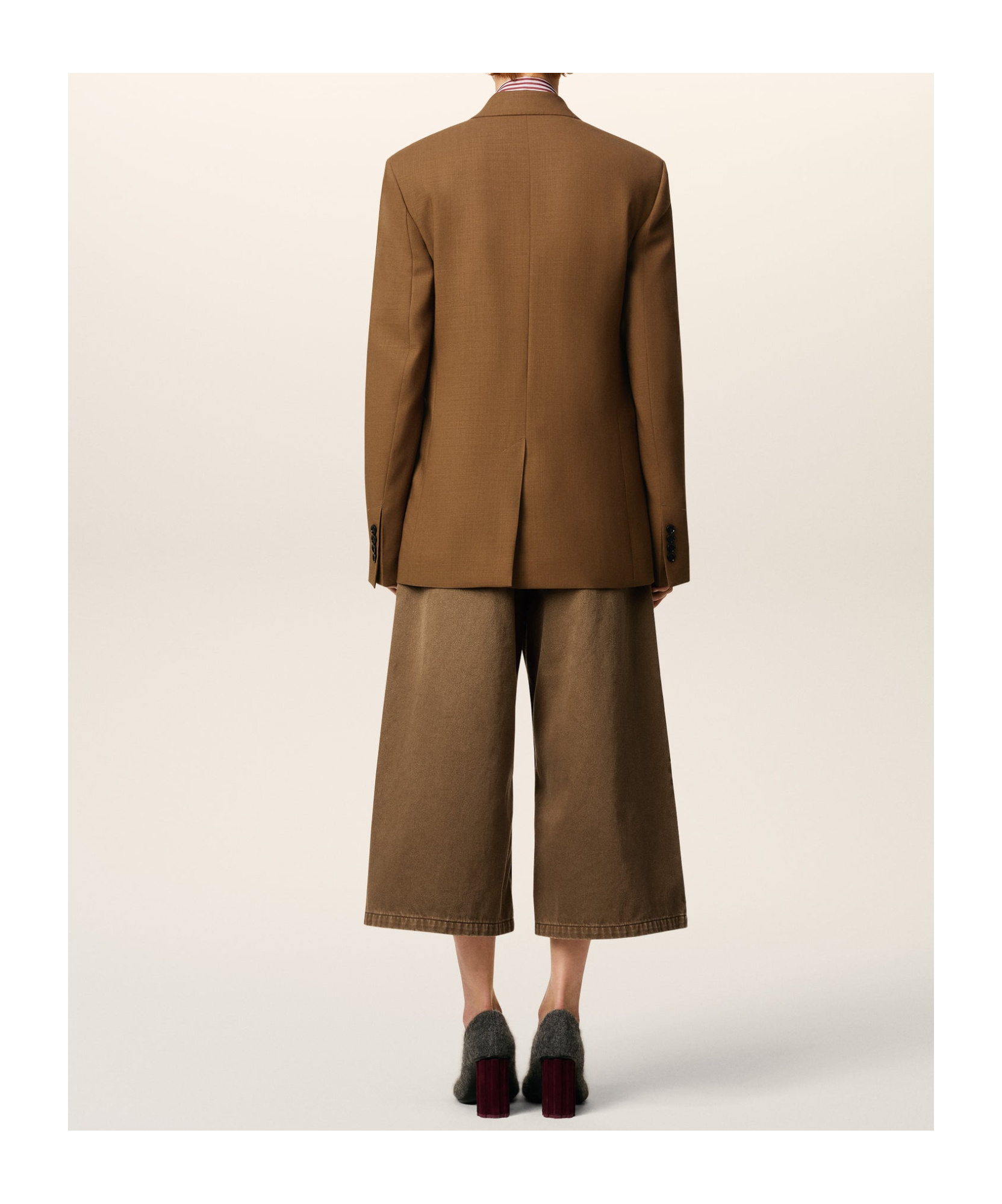 Ami Alexandre Mattiussi Brown Wool Double Breasted Jacket Brown In Brown