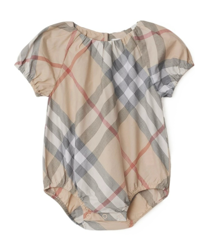 Burberry Checked Organic Cotton Three-piece Set In Gray