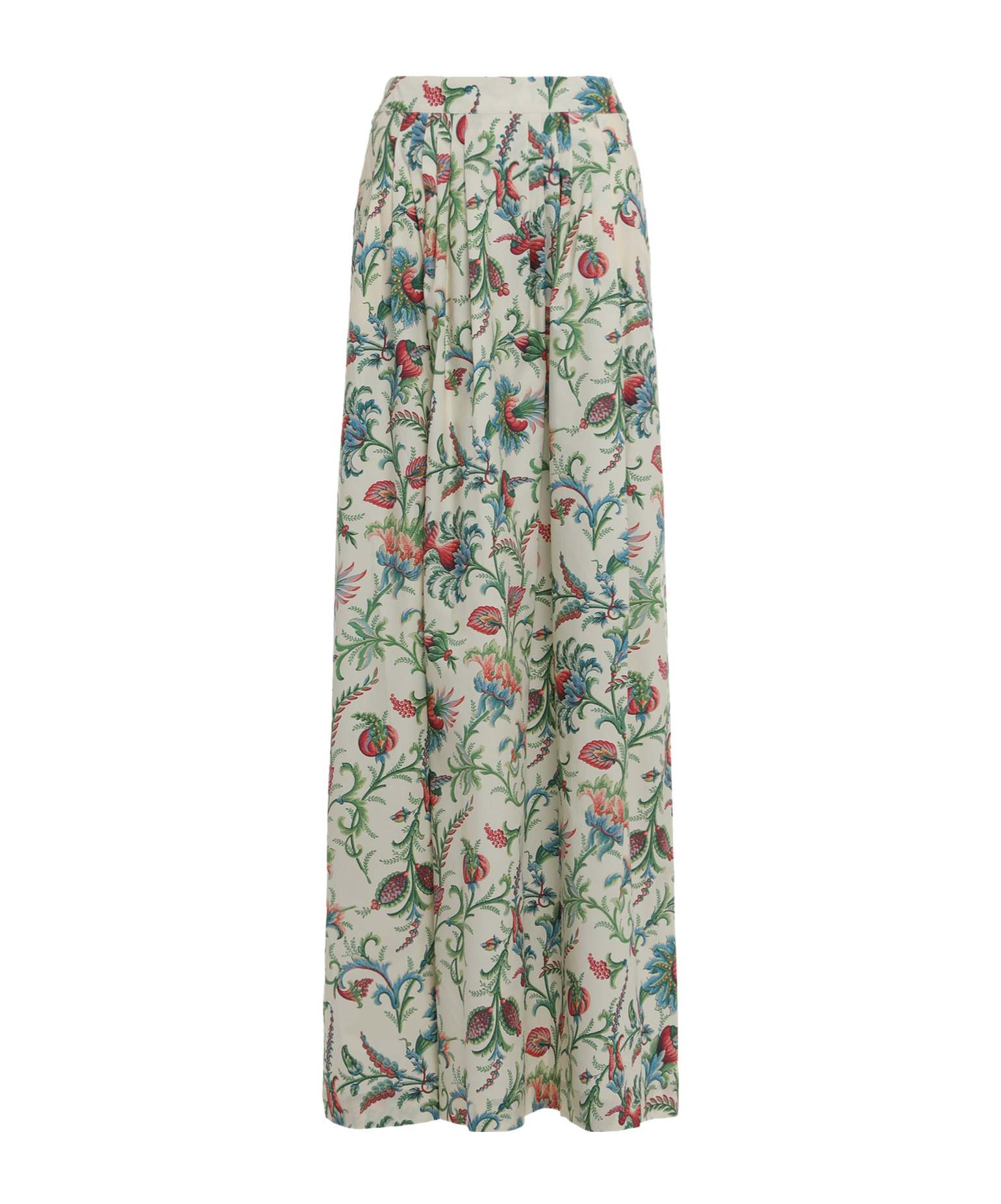 Etro Pleated Floral-motif Maxi Skirt In Multi