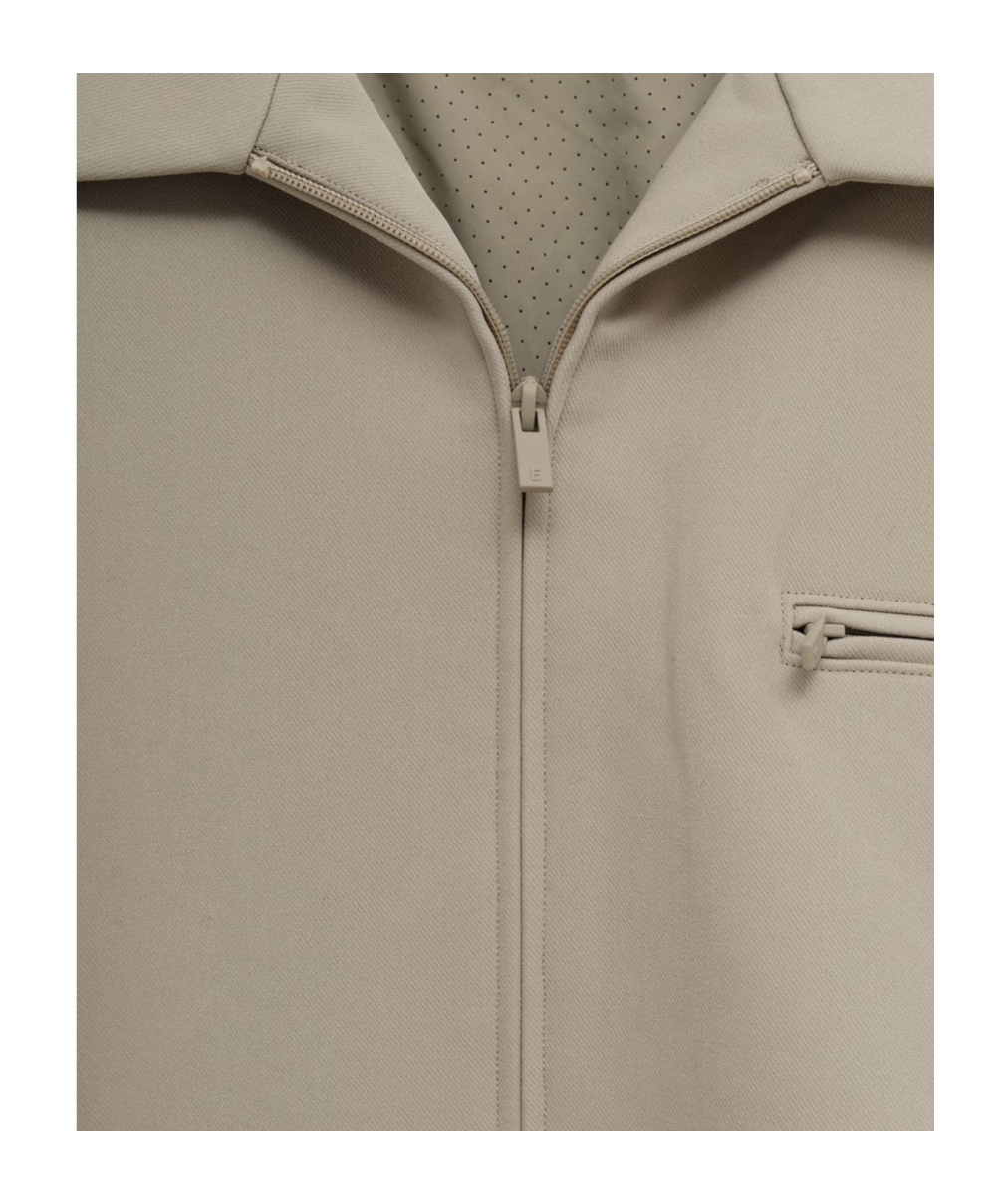 Essentials Emblem Patch Casual Jacket In Gray