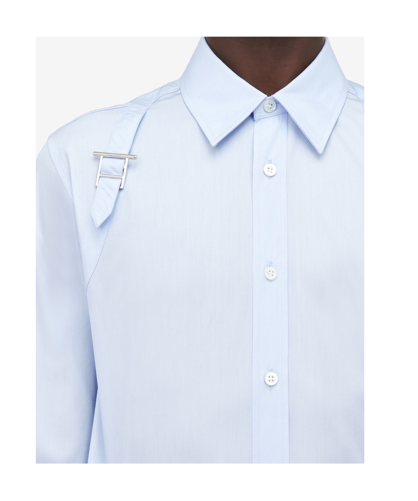 Alexander Mcqueen T-bar Harness Long-sleeved Shirt In Blue