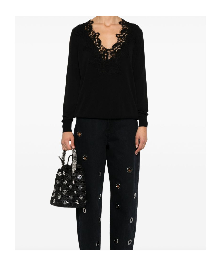 Ermanno Firenze Long-sleeved Sweater In Black