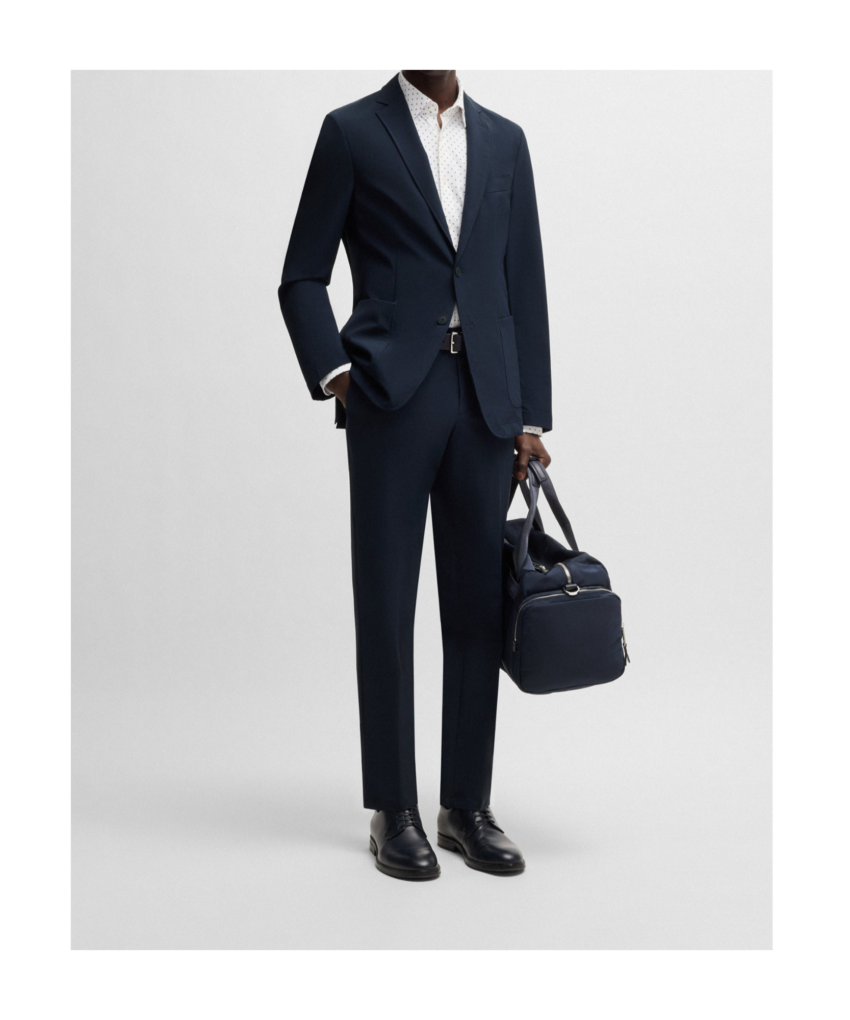 Hugo Boss Slim-fit Suit Jacket In Travel-friendly Stretch Softshell In Black