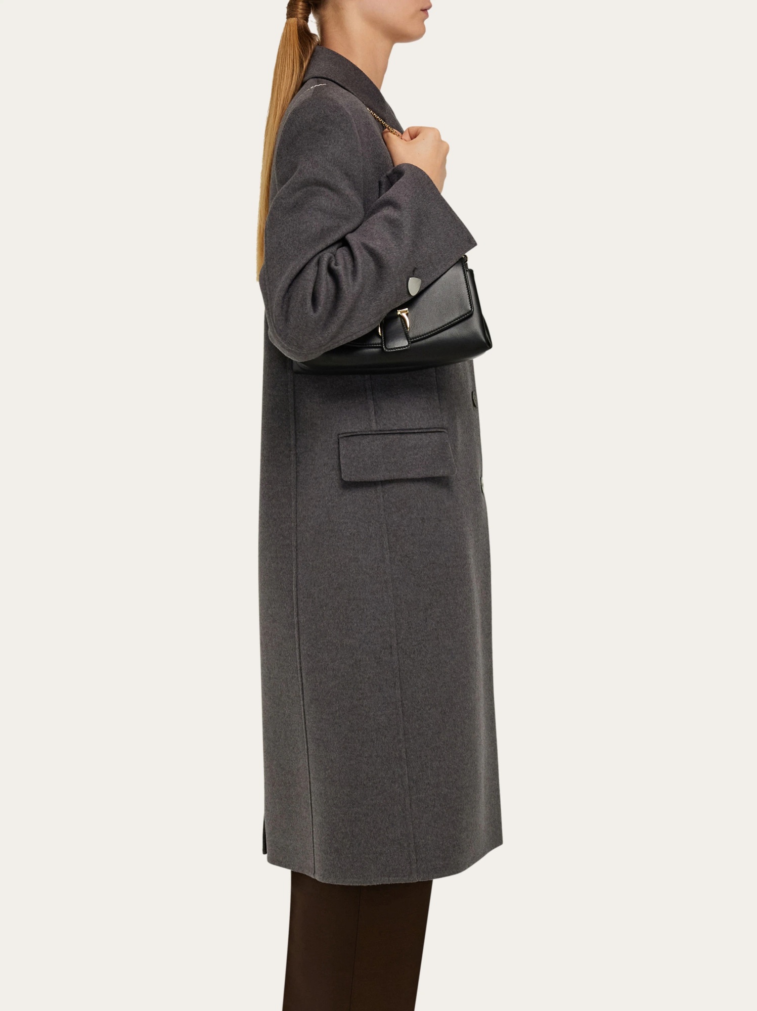 Shop Ferragamo Salvatore Gancini Buckle Shoulder Bag In Black