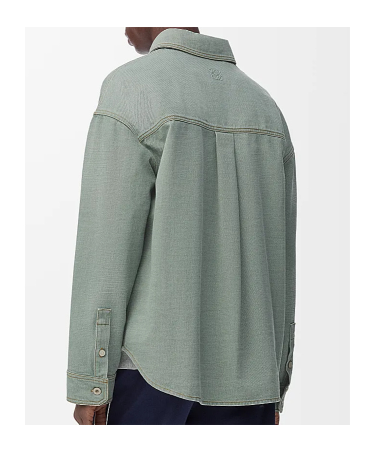 Loewe Lapel Long Sleeve Shirt In Gray
