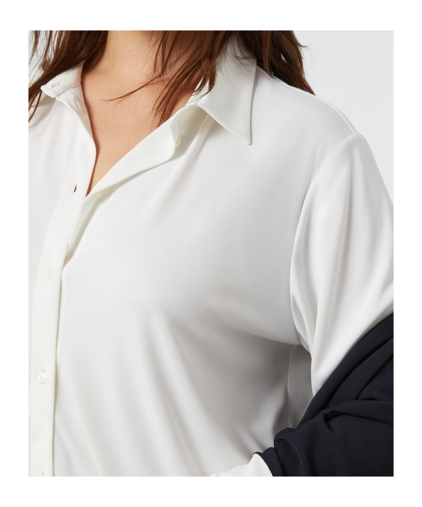 Marina Rinaldi White 'dolce' Polo With Bottons In White